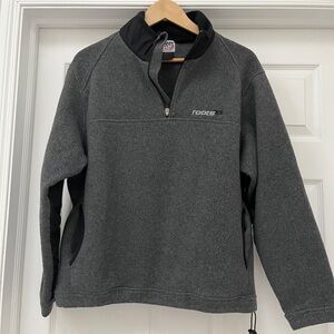 Roots Gray and Black Zip Up Sweater